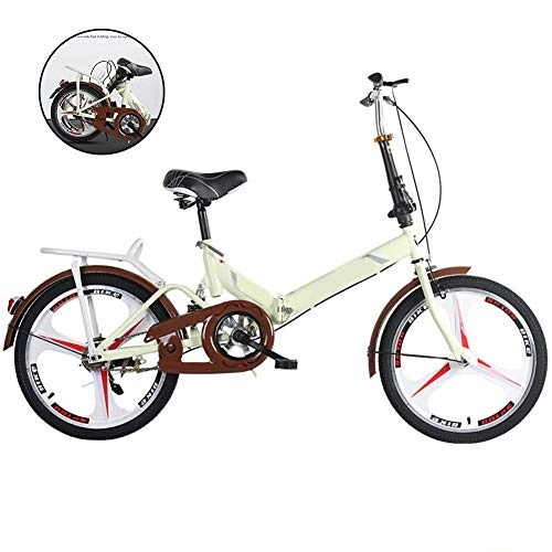 Folding Bike : SYCHONG Folding Bicycle, 20 Inch Male And Female for Adults Ultralight Children Portable Small Road Bike, Double Brake, A