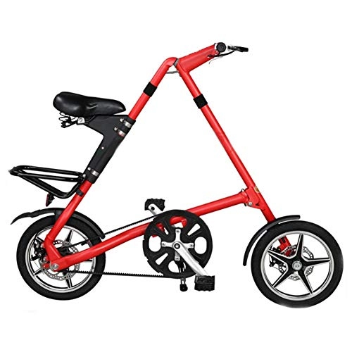 Folding Bike : SYCHONG Folding Bicycle, Aluminum Folding Bike, 16 Inch Bicycle, Lightweight, Red