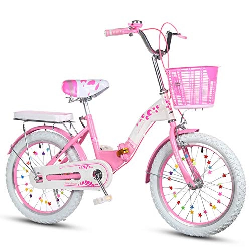 Folding Bike : SYCHONG Folding Bike, Children's Folding Bike, Girl Bicycle, Lightweight And Easy To Carry, Double Brake, A1, 20inch