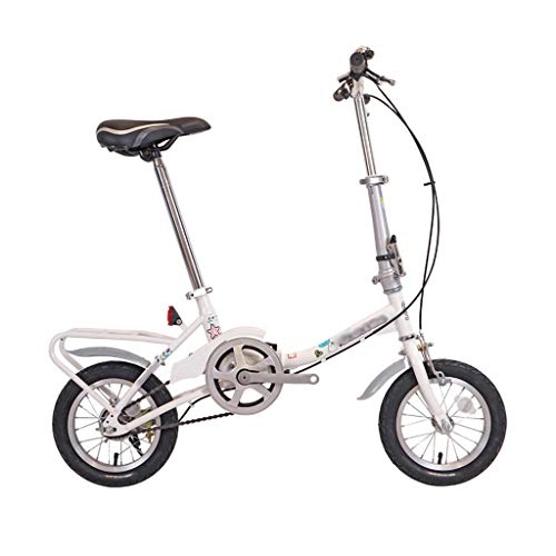 Folding Bike : szy Folding Bike Foldable Bike Folding Bicycle 12 Inch Folding Bicycle For Boys And Girls With Folding Auxiliary Wheels (Color : White, Size : 12 inches)