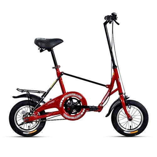 Folding Bike : szy Folding Bike Foldable Bike Folding Bicycle 12 Inch Small Wheel Folding Bicycle Men's And Women's Small Bicycles (Color : Red, Size : 12 inches)