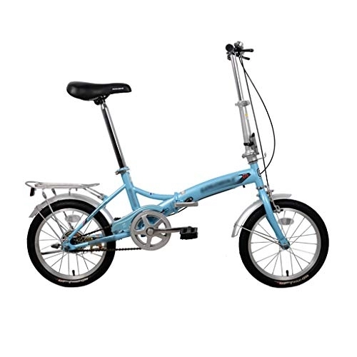 Folding Bike : szy Folding Bike Foldable Bike Folding Bicycle 16 Inch Male And Female Student Adult Folding Bicycle Bike For Adults (Color : Blue, Size : 16 inches)