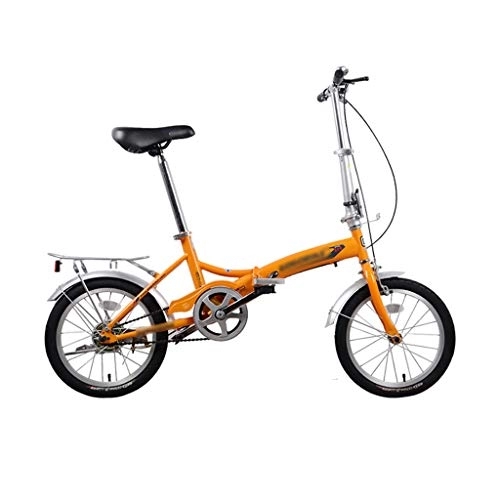 Folding Bike : szy Folding Bike Foldable Bike Folding Bicycle 16 Inch Male And Female Student Adult Folding Bicycle Bike For Adults (Color : Yellow, Size : 16 inches)