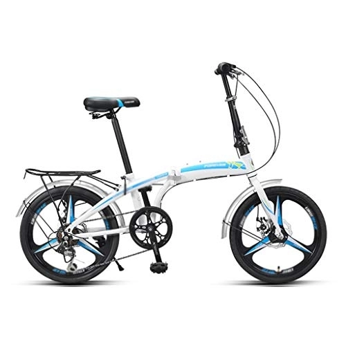 Folding Bike : szy Folding Bike Foldable Bike Folding Bicycle 20 Inch Folding Bicycle Men Commuter Bike City Bike Ultra Light Variable Speed And Portable (Color : Blue, Size : 20 inches)