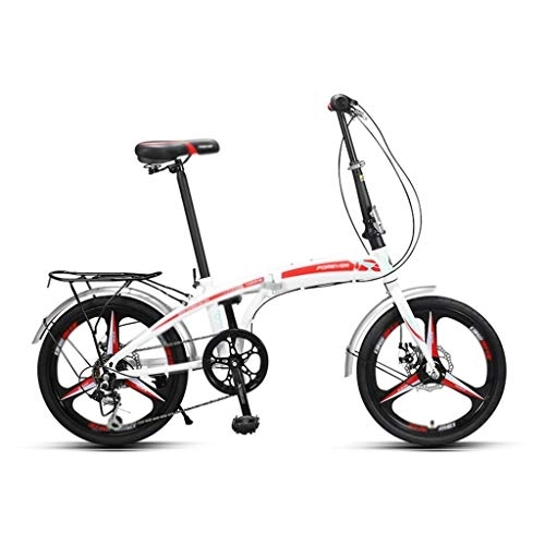 Folding Bike : szy Folding Bike Foldable Bike Folding Bicycle 20 Inch Folding Bicycle Men Commuter Bike City Bike Ultra Light Variable Speed And Portable (Color : Red, Size : 20 inches)