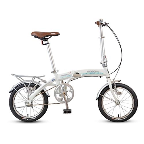 Folding Bike : szy Folding Bike Foldable Bike Folding Bicycle Adult Road Master Bikes Aluminum City Bike 16 Inch Folding Bicycle Men And Women Commuter Bike Ultra Light Portable (Color : White, Size : 16 inches)