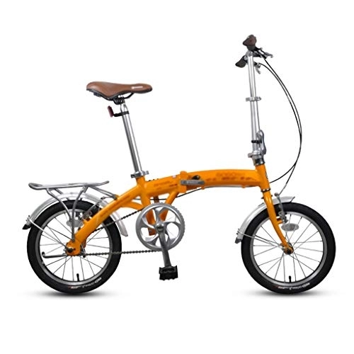 Folding Bike : szy Folding Bike Foldable Bike Folding Bicycle Adult Road Master Bikes Aluminum City Bike 16 Inch Folding Bicycle Men And Women Commuter Bike Ultra Light Portable (Color : Yellow, Size : 16 inches)