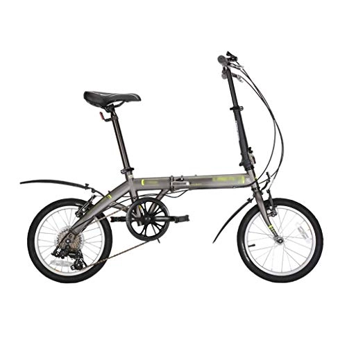 Folding Bike : szy Folding Bike Foldable Bike Folding Bicycle Foldable Bicycle 16 Inch Bicycles For Men And Women Student Folding Bike Portable And Ultra-light (Color : Gray, Size : 138 * 80-100cm)
