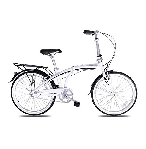 Folding Bike : szy Folding Bike Foldable Bike Folding Bicycle Folding Bicycle With Rear Cargo Rack Aluminum Alloy 24-inch Adult Bicycle Sports Bike Can Be Folded In The Trunk (Color : White, Size : 167 * 105-122cm)