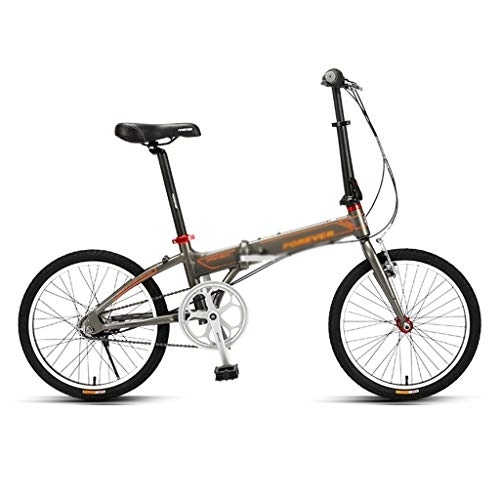 Folding Bike : szy Folding Bike Foldable Bike Folding Bicycle Inside Five-speed Bicycle Folding Aluminum Bicycle Adult Male And Female 20-inch Bicycles Ultra Light And Portable (Color : Gray, Size : 20 inches)