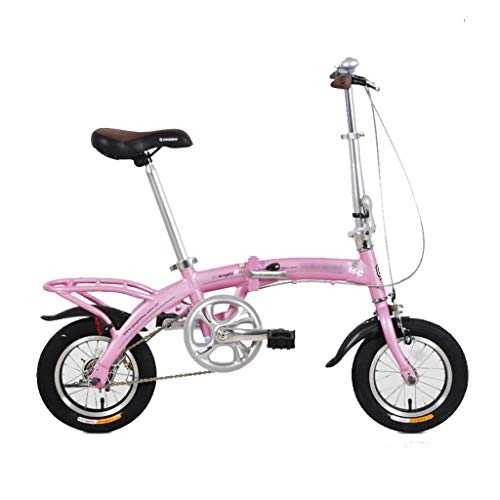 Folding Bike : szy Folding Bike Foldable Bike Folding Bicycle Small Wheel Bicycle Aluminum Alloy Ultralight Bicycle 12 Inch Folding Bicycle Commuter Bike City Bike (Color : Pink, Size : 12 inches)
