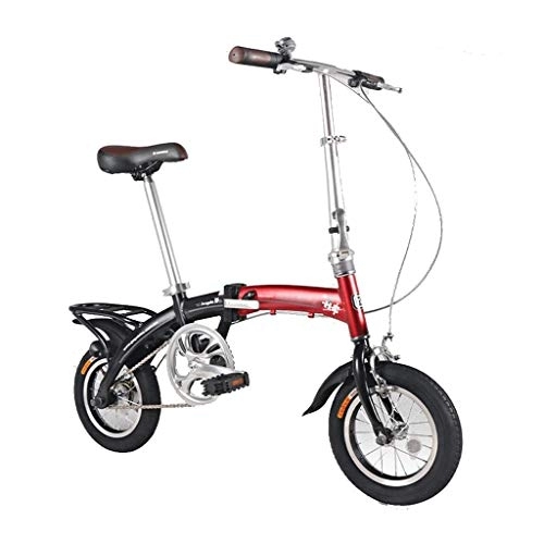 Folding Bike : szy Folding Bike Foldable Bike Folding Bicycle Small Wheel Bicycle Aluminum Alloy Ultralight Bicycle 12 Inch Folding Bicycle Commuter Bike City Bike (Color : Red, Size : 12 inches)