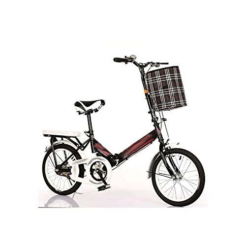 Folding Bike : TABKER Bike Folding Bike Multifunctional Shock-absorbing Bike Free Installation Adult Bicycle For Womens And (Color : Schwarz, Size : 20inches)