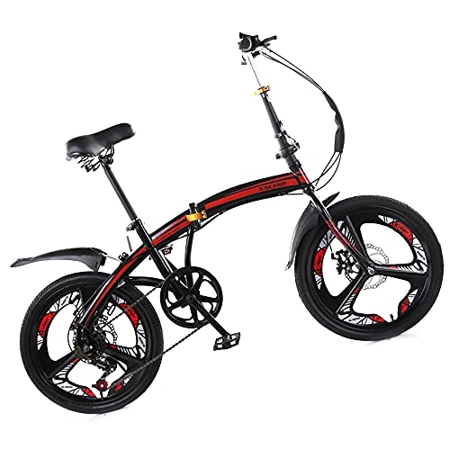 Folding Bike : TANGIST Cycling Mountain Bikes Six Level Shifting, Thickened High Carbon Steel Material, For 20 Inch, Fast Folding Ergonomic For Adults Men Women