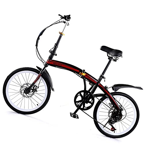 Folding Bike : TANGIST Mountain Bikes Sensitive Fast Folding Six Level Shifting, Thickened High Carbon Steel Material, Ergonomic For Adults Men Women, For 20 Inch Black Cycling