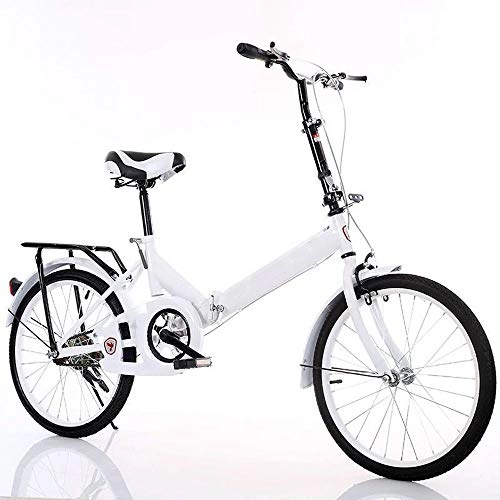 Folding Bike : TATANE 20 Inch Folding Bike, High Carbon Steel Student Bike, Ladies Bike Outdoor Commuter Bicycle, C, 20inch