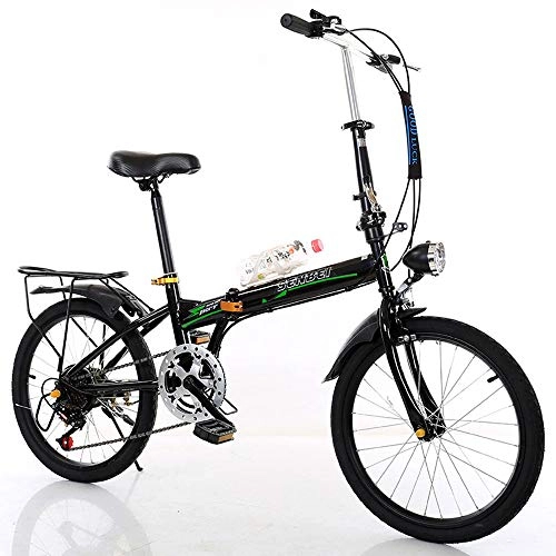 Folding Bike : TATANE Folding Speed Bike, Men's And Women's Bicycles, 20-Inch Ultra-Light Portable Small Wheel Adult Student Car Bicycle, Black, 20inch