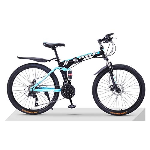 Folding Bike : TATANE Mountain Bike Bicycle, Adult Folding 24 Inch 26 Inch Double Shock-Absorbing Off-Road Shifting Double Disc Brakes Male And Female Student Bike, A, 24 inch 21 speed