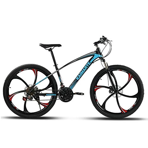 Folding Bike : TATANE Shock-Absorbing Mountain Bikes, Men And Women 26 Inch Variable Speed Adult Student Carbon Steel Folding Bikes, Students 21 / 24 / 27 Speed Outdoor Variable Speed Bicycles, Blue, 26 inch 21 speed
