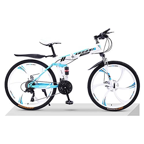 Folding Bike : TATANE Six-Steel Mountain Bike, Adult 26 Inch Dual Shock-Absorbing Off-Road Shifting Dual Disc Bicycle, A, 26 inch 27 speed