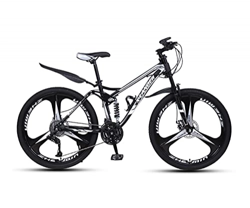 Folding Bike : Tbagem-Yjr 26 Inch Folding Mountain Bike 21 / 24 / 27 / 30 Speed Adult High Carbon Steel Full Suspension MTB Bicycle 3 Knife Wheels Outroad Bicycles (Color : C, Size : 30speed)