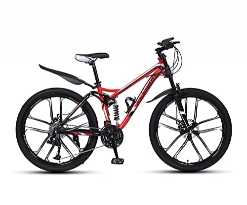 Folding Bike : Tbagem-Yjr 26 Inches Lightweight Folding Bike 10 Knife Wheels Dual Disc Brake Dual Suspension Mountain Bicycle 21 / 24 / 27 / 30 Speed Folding Bike (Color : B, Size : 27speed)