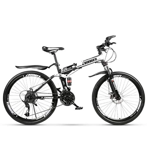 Folding Bike : Tbagem-Yjr Folding Mountain Bike, 26 Inch Damping One Wheel Off-road Road Bicycle For Adults (Color : Black, Size : 21 speed)
