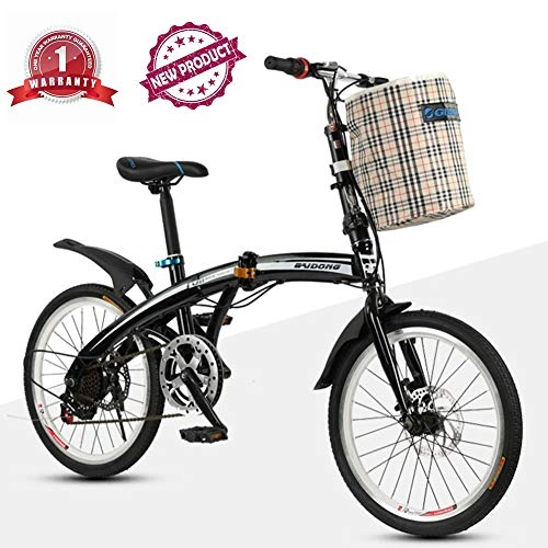 Folding Bike : TBAN 20 Inch, Folding Speed Changer, Double Disc Brake Bicycle, Student Bicycle, Mountain Bike, City Commuter, C