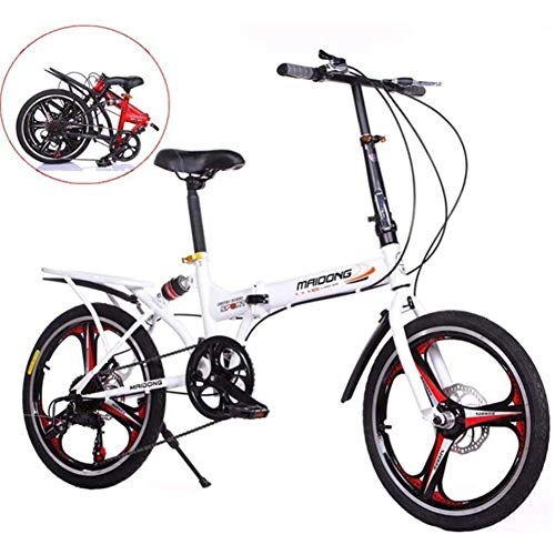 Folding Bike : TcooLPE Folding Bikes City Bicycle for Adults Men Women Teens Unisex, with Adjustable Handlebar & Seat, lightweight, Aluminum Alloy, Comfort Saddle (Color : C, Size : 20in)