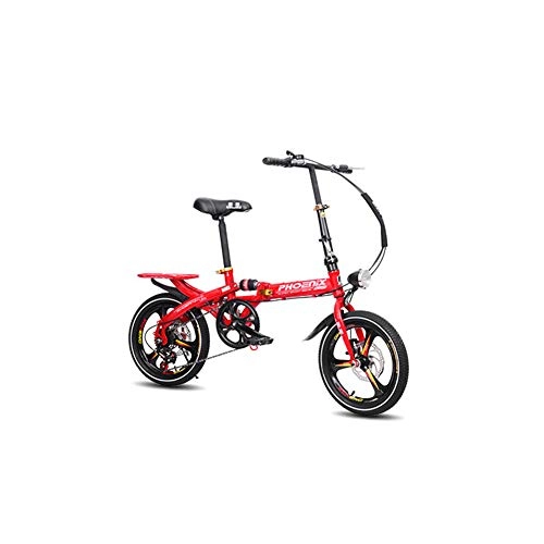 Folding Bike : Td Foldable Bicycle Adult Women's 14 / 16 Inch Male Light Mini Small Wheel Bicycle Variable Speed Student Car (Size : 14 inches)