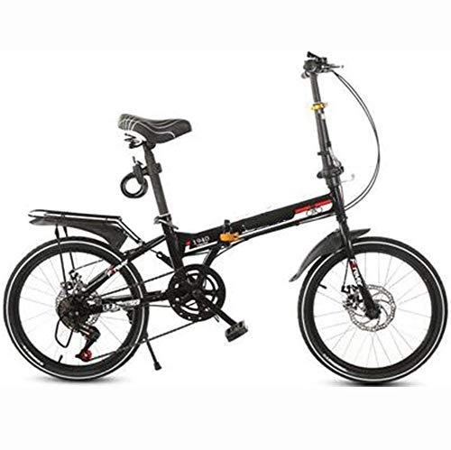 Folding Bike : Thole Bike Folding Adult 20 Inch Speed Bicycle Lightweight Portable Bicycle for Men And Women, black
