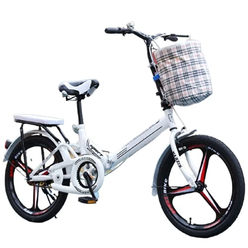 Folding Bike : TOOSD Folding Bicycle Men's And Women's 20-Inch Shock-Absorbing Adult Light Portable Bicycle Student Bicycle, B, 20