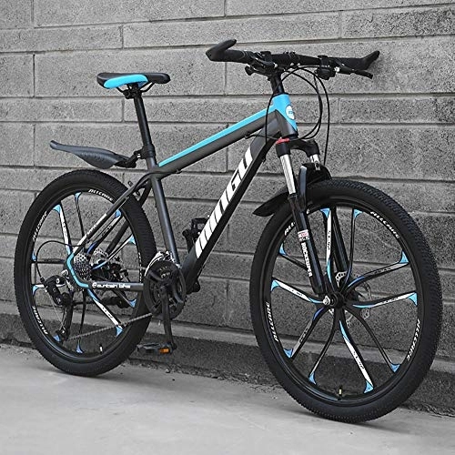 Folding Bike : TOPYL Foldable Mountain Bike 24 / 26 Inches, MTB Bicycle With Adjustable Seat & Handlebar, High Carbon Steel Double Disc Brake Adult Road Bikes Black / blue 24", 30 Speed