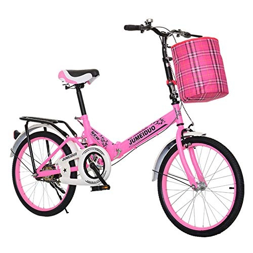 Folding Bike : TRGCJGH Bicycle Installation-free Folding Bicycle Adult 20-inch Ultra-light Portable Lady-style Small Bicycle Boy And Girl Student Car, D-20inches