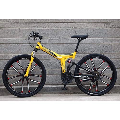 Folding Bike : TRGCJGH Folding Bike, Adult Folding Bicycle - 26-Inch Mountain Bike With A Speed Of 21 / 24 / 27, Suitable For Terrain Such As Grass, C-21Speed