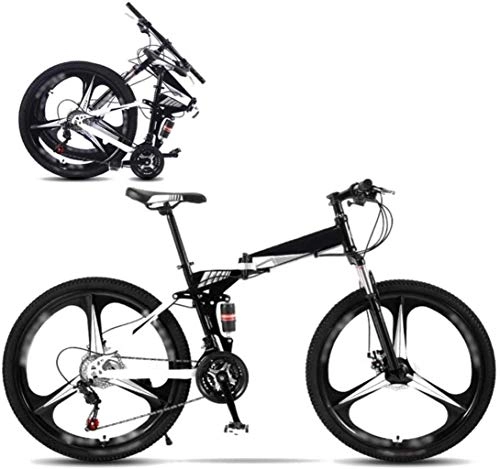 Folding Bike : TTZY Foldable Bicycle 24-26 Inch, Off-Road Shock-Absorbing Bicycle Bike, Foldable Commuter Bike 27 Speed Double Disc Brake 6-11, 26'' SHIYUE