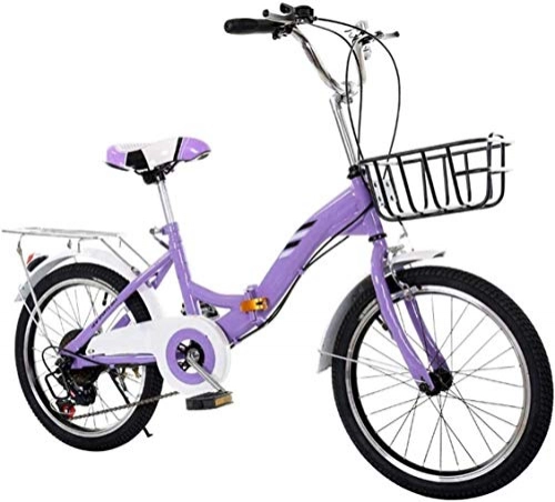Folding Bike : TTZY Folding Bicycle 20 inch Adult Folding Bicycle Ultra Light Speed Portable Bicycle to School Fast Folding Bicycle Single Speed Bicycle 6-11, Blue SHIYUE (Color : Purple)