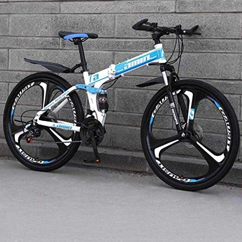 Folding Bike : TTZY Folding Bicycle Bike, 24 Inches Anti-Slip Wheels, Dual Disc Brake Bicycle, Thickened High Carbon Steel Frame, Unisex, Commuter City Caravan Bike 5-25, 30 Speed SHIYUE (Color : 30 Speed)