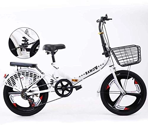 Folding Bike : TTZY Folding Bikes, 20 inch Variable Speed Bicycle Lightweight Suspension Anti-Slip for Men and Women, with Load-Bearing Rear Frame 6-27, D1 SHIYUE (Color : A2)