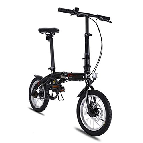 Folding Bike : TYXTYX 14" High Tensile Steel Folding Bike Mini Bicycle Compact Bikes for Students, Urban Environment and Commuting to Work, black