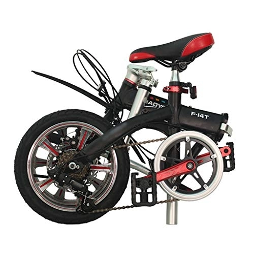 Folding Bike : TYXTYX 14in Mini Folding Bike, 6 Speed City Folding Compact Bike for Urban Commuter, Outdoor Sports Bicycle Adult Women Men