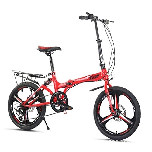 Folding Bike : TYXTYX 20 in 7 Speed ​​City Folding Mini Compact Bike Bicycle Urban Commuters for Adult Teens, Full Suspension MTB Bikes