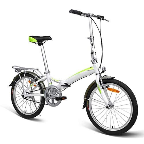 Folding Bike : TYXTYX 20 Inch Folding Bike for Adult Men and Women Teens, Lightweight Foldable Bicycle Single speed, High Tensile Aluminum Folding Frame with V Brake Rear Rack