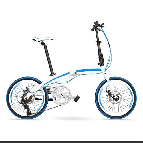 Folding Bike : TYXTYX Folding Bike 20inch 7 Speed Portable Bikes, Disc Brake Mountain Bicycle Urban Commuters for Adult Teens, Women, Men