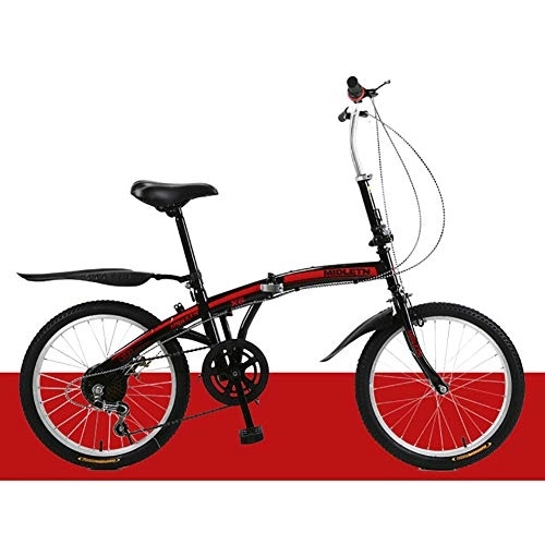 Folding Bike : TZYY 20in Adjustable Adult Folding Bicycle Urban Commuter, 7 Speed City Riding Foldable Bike, Ultra-light Portable Folding Bike A 20in