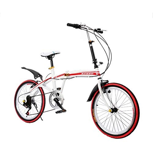 Folding Bike : TZYY Mini Compact City Bicycle For Men Women, Folding Bike For Urban Riding Commuting, 20" Folding Bicycle 7 Speed B 20in