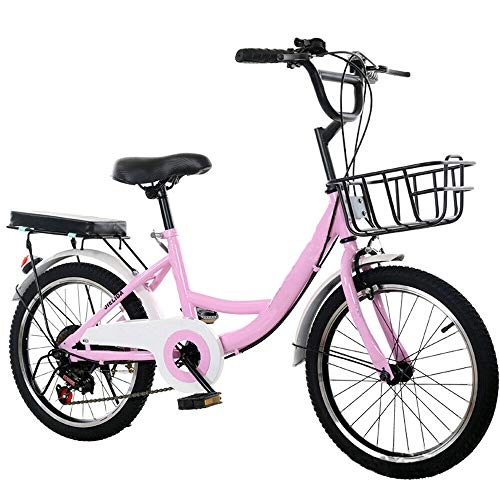 Folding Bike : Universal Kids Bike Boys Girls Bicycle High Carbon Steel Frame w / Seat Anti-skid Pink 20 Inch