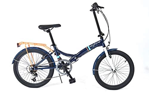 Folding Bike : Universal Wayfarer. Unisex 6 Speed Folding Bike - Blue / White, 330 mm (13 inch) Frame and 20 inch Wheels