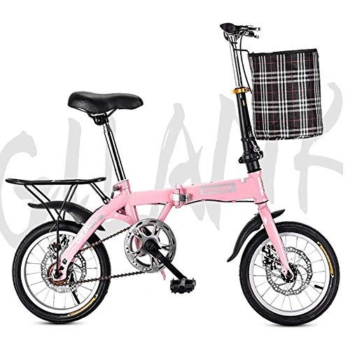 Folding Bike : unknow YYHEN 14 Inch 16 Inch 20 Inch Folding Bicycle Single Speed Disc Brake Adult Compact Gears Folding System Traffic Light fully assembled