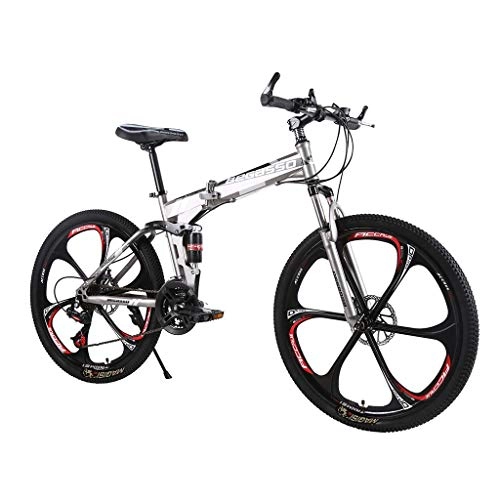 Folding Bike : URSING 26 Inch Folding Mountain Bike Variable Speed Bicycle Lightweight Portable Road Bike Adult Men And Women Bike suitable for the Outdoor Cycle - 21 Speeds